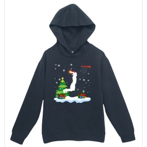 Christmas Basketball Dunk Santa Hat Snowflakes Tree Holiday Gift Urban Pullover Hoodie