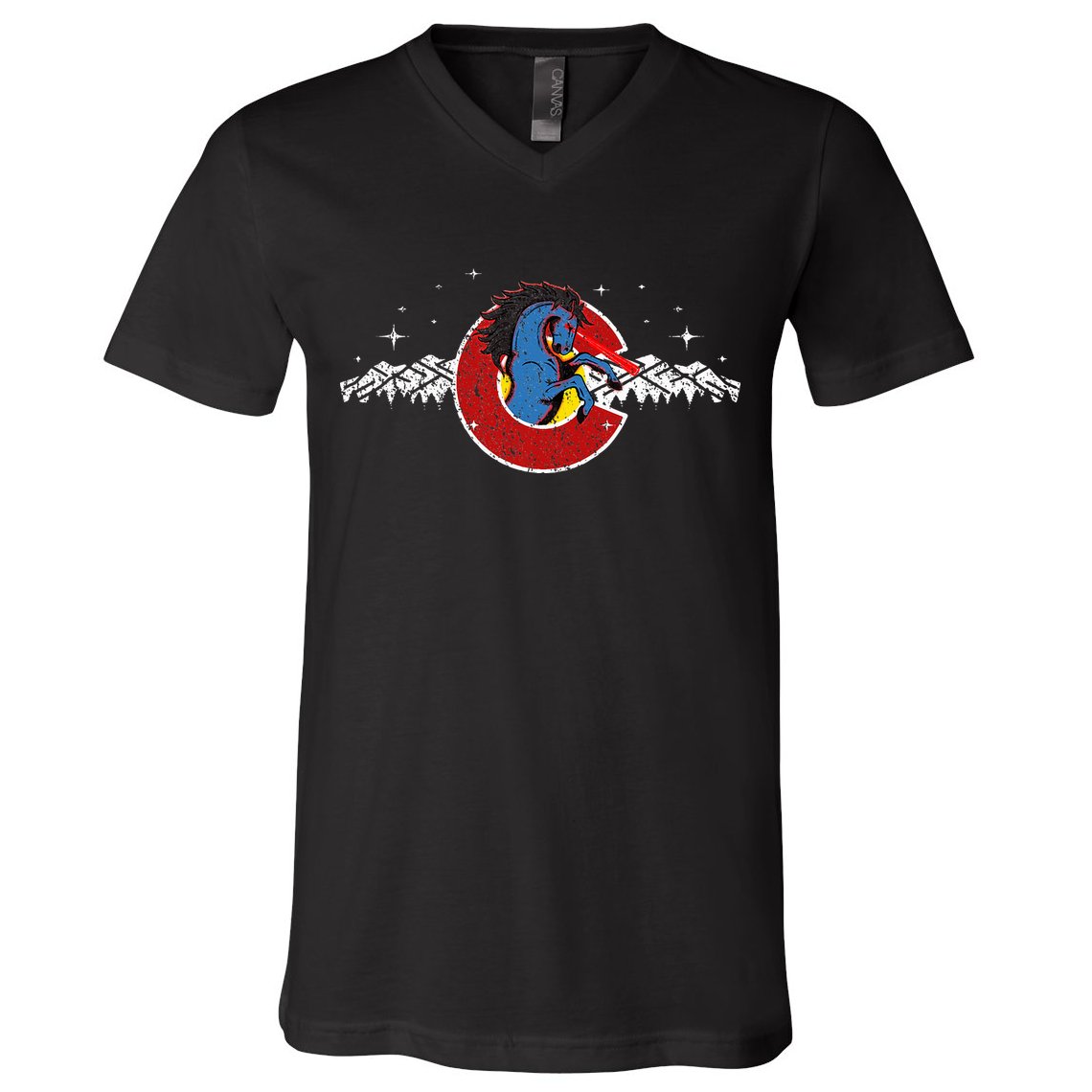 Colorado Blucifer Demon Horse V-Neck T-Shirt