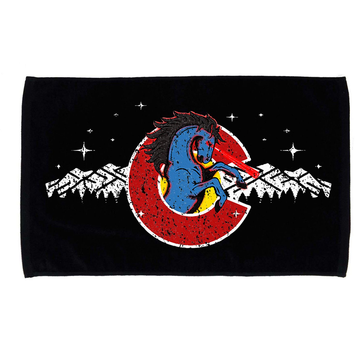 Colorado Blucifer Demon Horse Microfiber Hand Towel