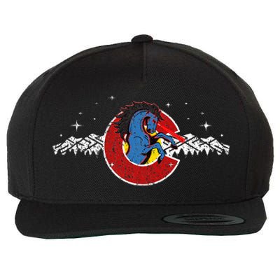 Colorado Blucifer Demon Horse Wool Snapback Cap