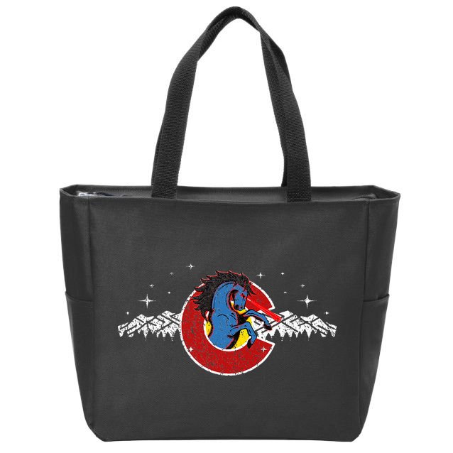 Colorado Blucifer Demon Horse Zip Tote Bag