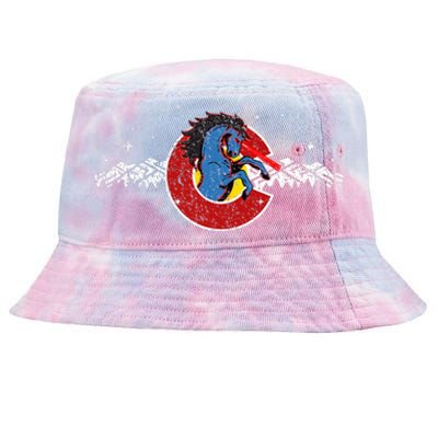 Colorado Blucifer Demon Horse Tie-Dyed Bucket Hat