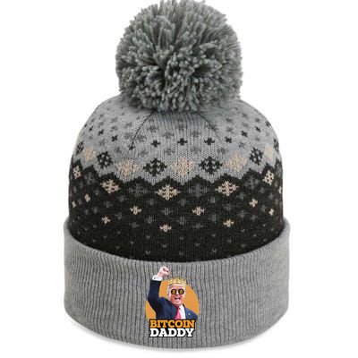 Cute Bitcoin Daddy Trump Crypto King Money Evolution The Baniff Cuffed Pom Beanie