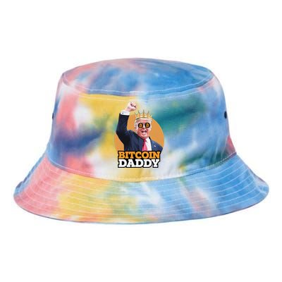 Cute Bitcoin Daddy Trump Crypto King Money Evolution Tie Dye Newport Bucket Hat