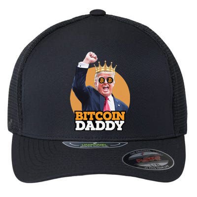 Cute Bitcoin Daddy Trump Crypto King Money Evolution Flexfit Unipanel Trucker Cap