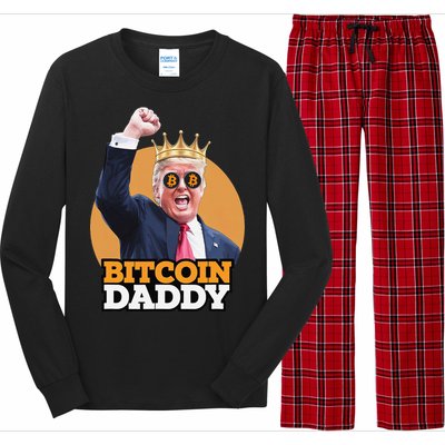 Cute Bitcoin Daddy Trump Crypto King Money Evolution Long Sleeve Pajama Set