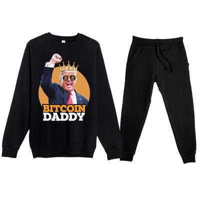 Cute Bitcoin Daddy Trump Crypto King Money Evolution Premium Crewneck Sweatsuit Set