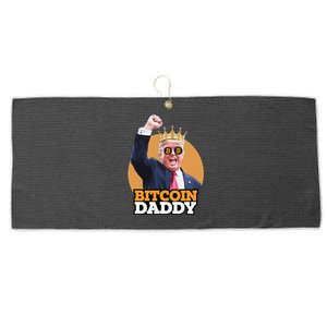 Cute Bitcoin Daddy Trump Crypto King Money Evolution Large Microfiber Waffle Golf Towel