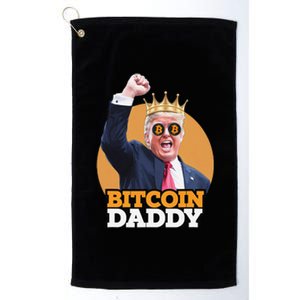 Cute Bitcoin Daddy Trump Crypto King Money Evolution Platinum Collection Golf Towel