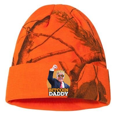 Cute Bitcoin Daddy Trump Crypto King Money Evolution Kati Licensed 12" Camo Beanie