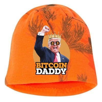 Cute Bitcoin Daddy Trump Crypto King Money Evolution Kati - Camo Knit Beanie