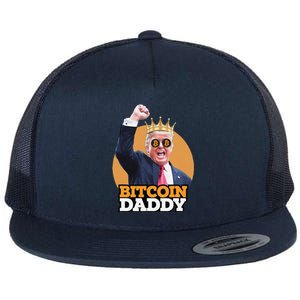 Cute Bitcoin Daddy Trump Crypto King Money Evolution Flat Bill Trucker Hat