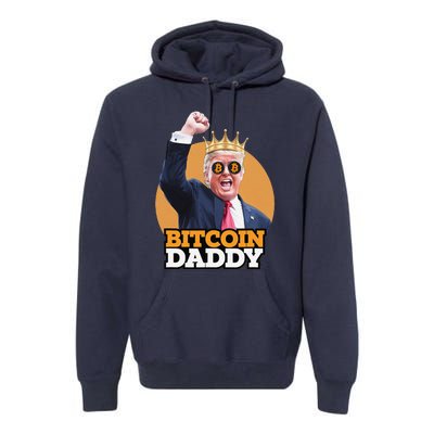 Cute Bitcoin Daddy Trump Crypto King Money Evolution Premium Hoodie