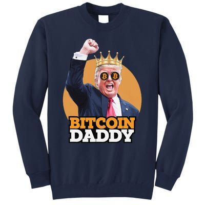 Cute Bitcoin Daddy Trump Crypto King Money Evolution Tall Sweatshirt