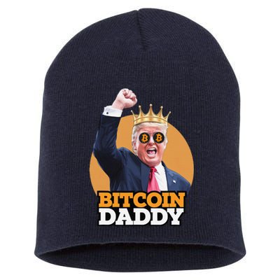 Cute Bitcoin Daddy Trump Crypto King Money Evolution Short Acrylic Beanie