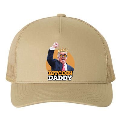 Cute Bitcoin Daddy Trump Crypto King Money Evolution Yupoong Adult 5-Panel Trucker Hat