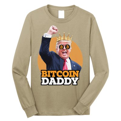 Cute Bitcoin Daddy Trump Crypto King Money Evolution Long Sleeve Shirt