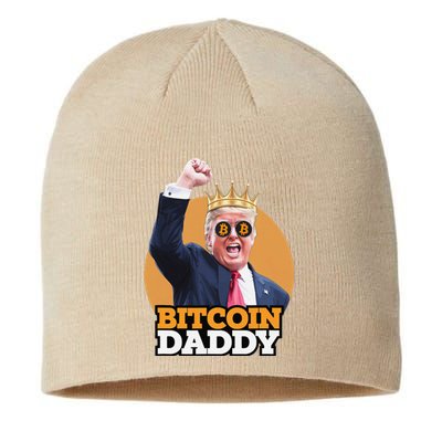 Cute Bitcoin Daddy Trump Crypto King Money Evolution Sustainable Beanie