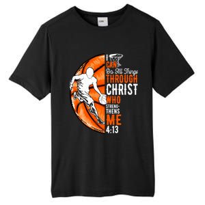 Cool Basketball Dad Papa Christian Funny Fathers Day Cute Gift Tall Fusion ChromaSoft Performance T-Shirt