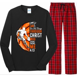 Cool Basketball Dad Papa Christian Funny Fathers Day Cute Gift Long Sleeve Pajama Set