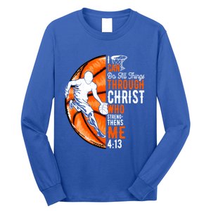 Cool Basketball Dad Papa Christian Funny Fathers Day Cute Gift Long Sleeve Shirt