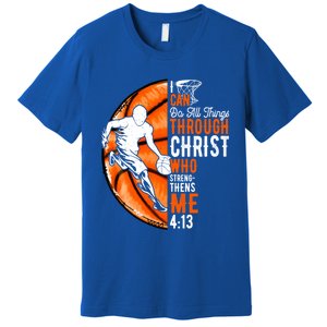 Cool Basketball Dad Papa Christian Funny Fathers Day Cute Gift Premium T-Shirt