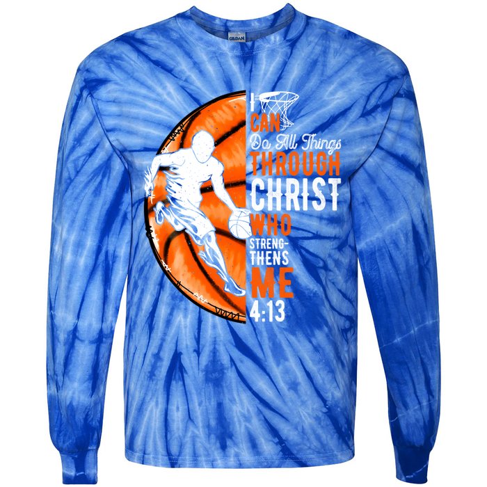 Cool Basketball Dad Papa Christian Funny Fathers Day Cute Gift Tie-Dye Long Sleeve Shirt