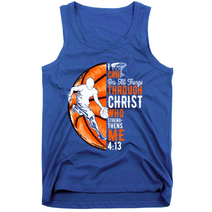 Cool Basketball Dad Papa Christian Funny Fathers Day Cute Gift Tank Top