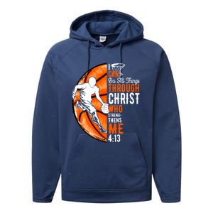 Cool Basketball Dad Papa Christian Funny Fathers Day Cute Gift Performance Fleece Hoodie