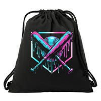 Cool Baseball Drip Ice Cream Drip Drawstring Bag