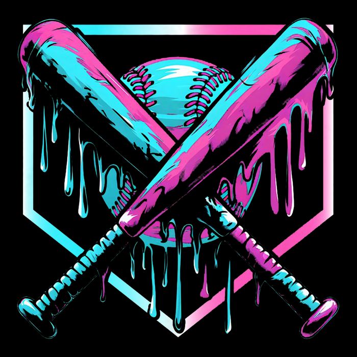 Cool Baseball Drip Ice Cream Drip Drawstring Bag