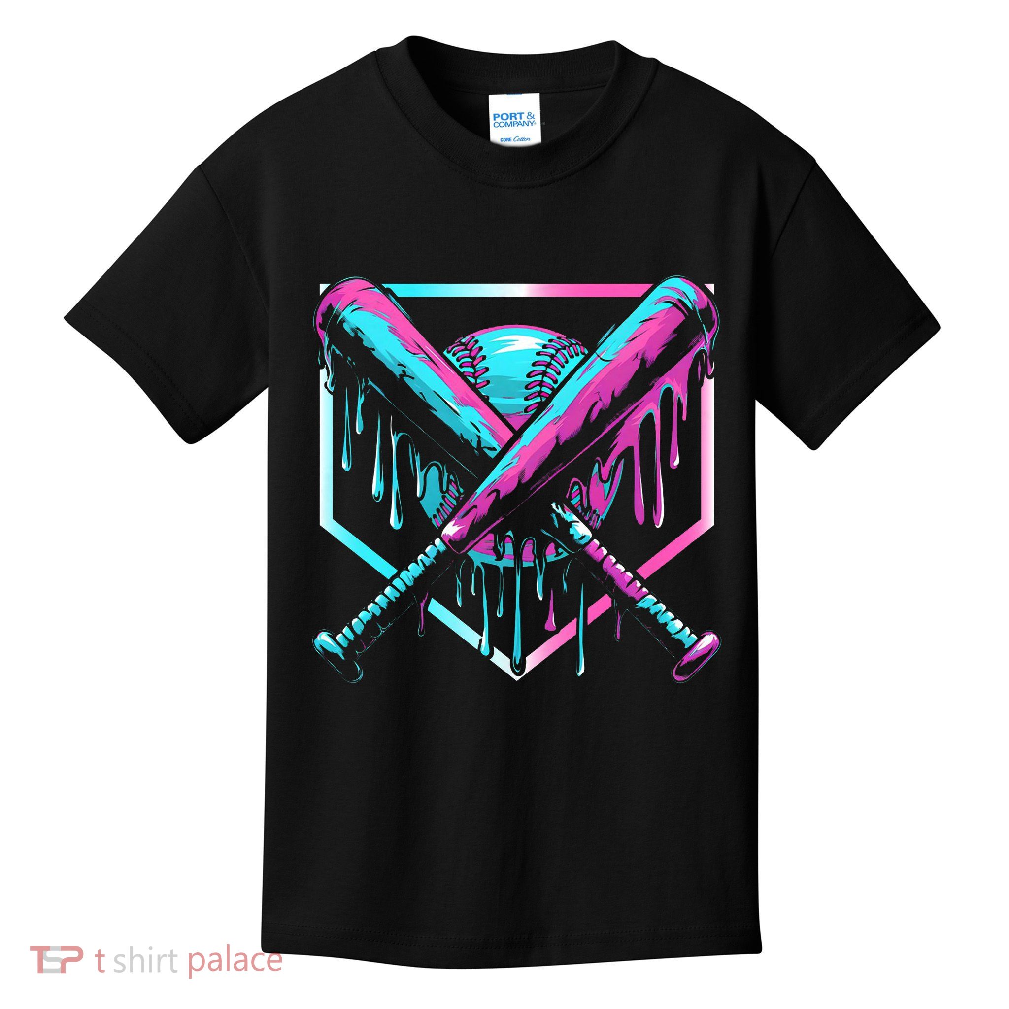 Cool Baseball Drip Ice Cream Drip Kids T-Shirt