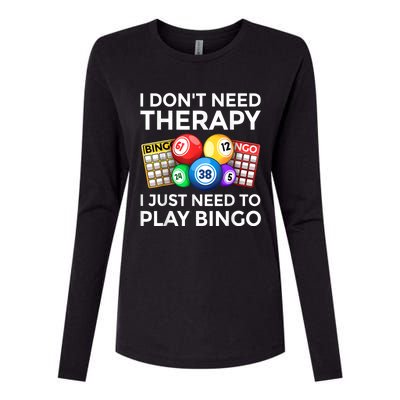 Cute Bingo Design For Men Women Casino Gambling Bingo Lovers Womens Cotton Relaxed Long Sleeve T-Shirt