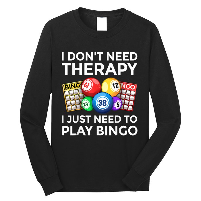 Cute Bingo Design For Men Women Casino Gambling Bingo Lovers Long Sleeve Shirt