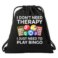 Cute Bingo Design For Men Women Casino Gambling Bingo Lovers Drawstring Bag