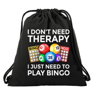 Cute Bingo Design For Men Women Casino Gambling Bingo Lovers Drawstring Bag