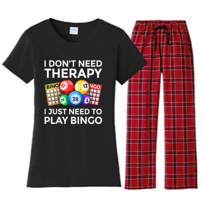 Cute Bingo Design For Men Women Casino Gambling Bingo Lovers Women's Flannel Pajama Set