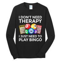 Cute Bingo Design For Men Women Casino Gambling Bingo Lovers Tall Long Sleeve T-Shirt