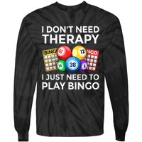 Cute Bingo Design For Men Women Casino Gambling Bingo Lovers Tie-Dye Long Sleeve Shirt