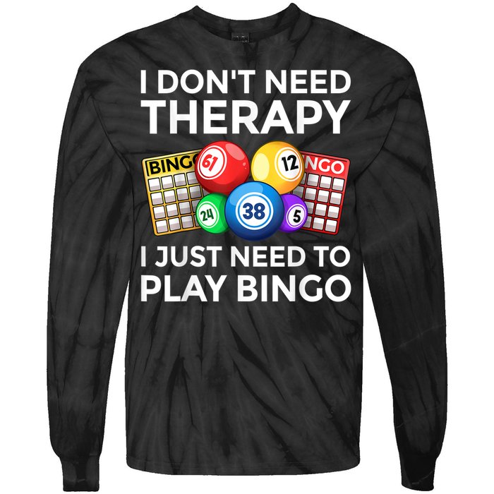 Cute Bingo Design For Men Women Casino Gambling Bingo Lovers Tie-Dye Long Sleeve Shirt