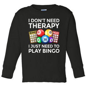 Cute Bingo Design For Men Women Casino Gambling Bingo Lovers Toddler Long Sleeve Shirt