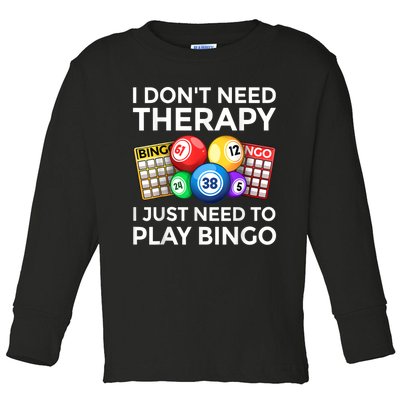 Cute Bingo Design For Men Women Casino Gambling Bingo Lovers Toddler Long Sleeve Shirt