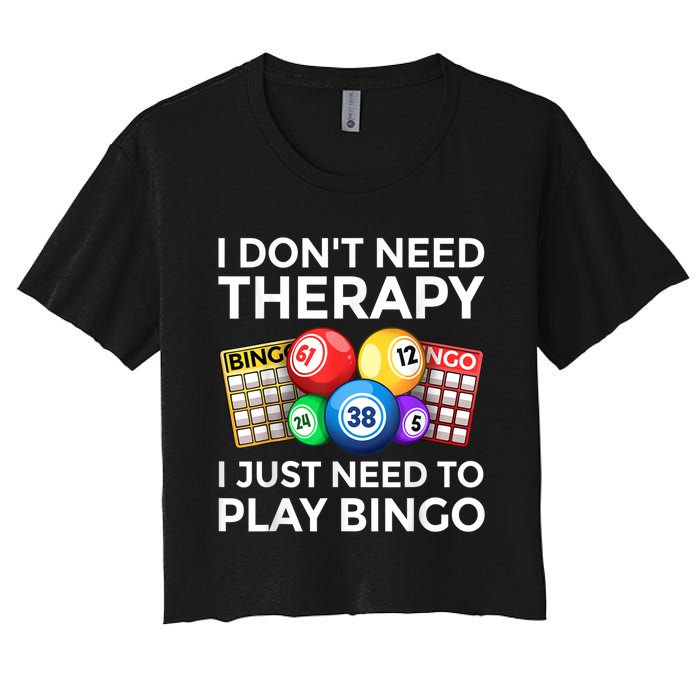 Cute Bingo Design For Men Women Casino Gambling Bingo Lovers Women's Crop Top Tee