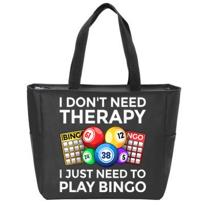 Cute Bingo Design For Men Women Casino Gambling Bingo Lovers Zip Tote Bag