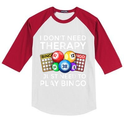 Cute Bingo Design For Men Women Casino Gambling Bingo Lovers Kids Colorblock Raglan Jersey