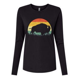 Cool Bison Design Buffalo Bison Lovers Womens Cotton Relaxed Long Sleeve T-Shirt