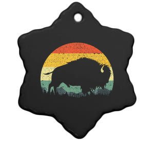 Cool Bison Design Buffalo Bison Lovers Ceramic Star Ornament