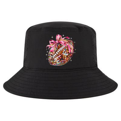 Coquette Bow Disco Funny Football Game Day Touchdown Season Cool Comfort Performance Bucket Hat