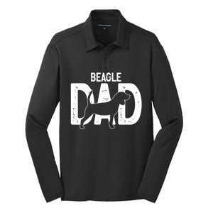 Cute Beagle Dad Dog Puppy Lover Father Cute Gift Silk Touch Performance Long Sleeve Polo