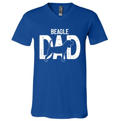 Cute Beagle Dad Dog Puppy Lover Father Cute Gift V-Neck T-Shirt